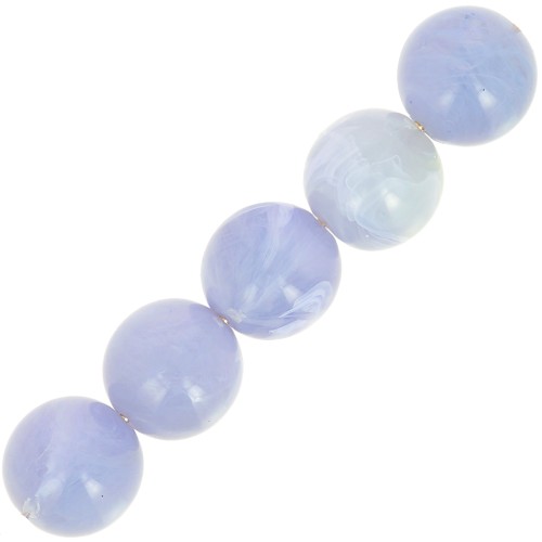 Perles en résine opaque 6 mm - Gris glacier marbré x20