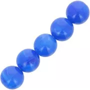 Perles en résine opaque 6 mm - Bleu royal marbré x20
