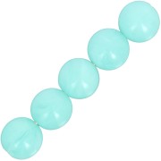 Perles en résine opaque 6 mm - Aquamarine marbré x20