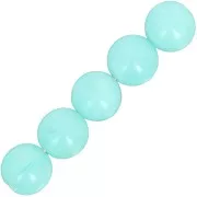 Perles en résine opaque 6 mm - Aquamarine marbré x20