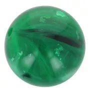 Perle en résine transparente 10 mm - Vert foncé marbré x8