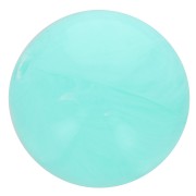 Perle en résine opaque 10 mm - Aquamarine marbré x8