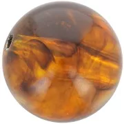 Perle en résine translucide 12 mm - Ambre marbré x6