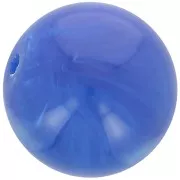 Perle en résine opaque 12 mm - Bleu royal marbré x6