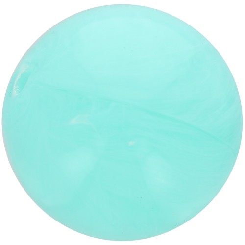 Perle en résine opaque 12 mm - Aquamarine marbré x6