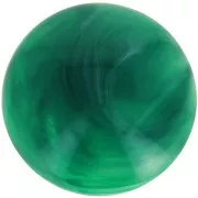 Cabochon rond 14 mm en résine transparente - Vert bouteille marbré x1