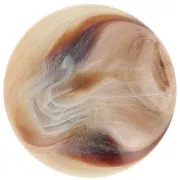 Cabochon rond 14 mm en résine opaque - Beige - Marron marbré x1