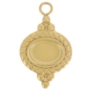 Breloque ethnique 22x13 mm pour cabochon 8x6 mm - Acier inoxydable 316L Doré x1|raw }}