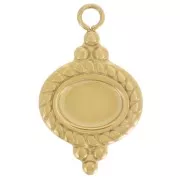 Breloque ethnique 22x13 mm pour cabochon 8x6 mm - Acier inoxydable 316L Doré x1