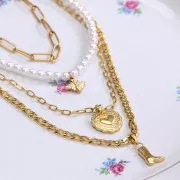 Breloque Santiag botte de cowboy 16x8 mm - Acier inoxydable 304L Doré x1