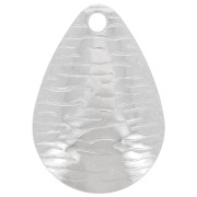 Breloque goutte striée 16x11 mm - Acier inoxydable 304L x1