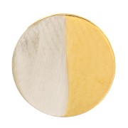 Élément rond à coller 7.5 mm - motif soleil - Acier inoxydable 304L Doré x1