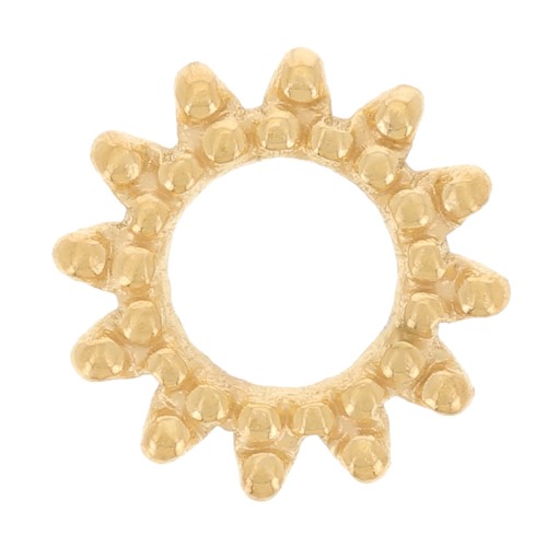 Élément soleil à coller 8 mm - Acier inoxydable 304L Doré x1