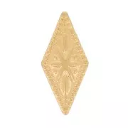 Élément losange travaillé à coller 8x4 mm - Acier inoxydable 304L Doré x1