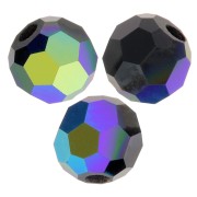 Perles rondes facettées Preciosa - Round Bead 3 mm - Jet AB x20