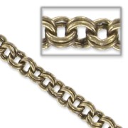 Chaîne maille forçat double anneaux 3 mm bronze x1m|raw }}