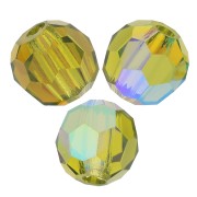 Perles rondes facettées Preciosa - Round Bead 3 mm - Olivine AB x20