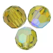 Perles rondes facettées Preciosa - Round Bead 3 mm - Olivine AB x20