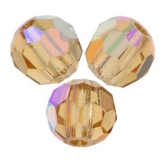 Perles rondes facettées Preciosa - Round Bead 3 mm - Light Colorado Topaz AB x20|raw }}