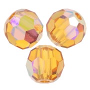 Perles rondes facettées Preciosa - Round Bead 3 mm - Topaz AB x20