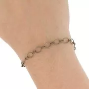 Chaîne maille fantaisie anneaux alternés (1x1) 5 mm - Bronze x1m