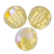 Perles rondes facettées Preciosa - Round Bead 3 mm - Jonquil AB x20