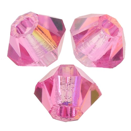 Perles toupies Preciosa - Rondelle Bead 3 mm - Rose Glitter x30