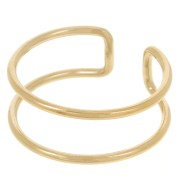 Bague double anneau réglable - Taille 48 à 52 - Gold filled (or laminé) x1|raw }}