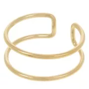 Bague double anneau réglable - Taille 48 à 52 - Gold filled (or laminé) x1