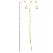 Chaines d'oreilles traversantes maille forçat 48 mm - Gold filled (or laminé)  x2