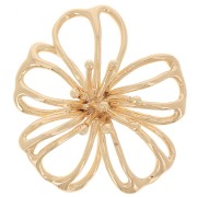 Pendentif intercalaire fleur évidée 18x20 mm Doré à l'or fin x1|raw }}
