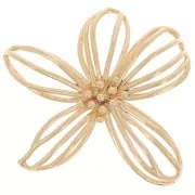 Pendentif intercalaire fleur évidée 28x29 mm Doré à l'or fin x1