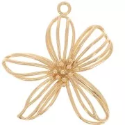Pendentif fleur évidée 26x28 mm Doré à l'or fin x1