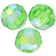 Perles rondes facettées Preciosa - Round Bead 4 mm - Peridot AB x20