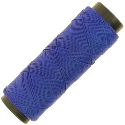 Fil plat en polyester ciré  Slam Cord pour micro macramé 0.6 mm - Bleu Royal x100m