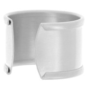 Bague avec rebord courbé à décorer 15 mm réglable - Argent 925 x1