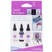 Pâte polymère liquide Sculpey - couleurs Basiques x3