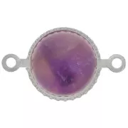 Intercalaires sertis pour cabochon fond plat 8 mm Argenté x4