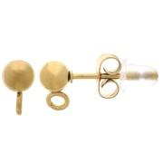 Clous d'oreilles boule 4 mm avec anneau ouvert - Acier inoxydable 304L Doré x20|raw }}