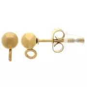 Clous d'oreilles boule 4 mm avec anneau ouvert - Acier inoxydable 304L Doré x20
