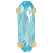 Cristal serti Aurora A4161 Long Classical Oval 15x5 mm - Doré - Aquamarine x1