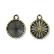 Serti pendentif décoré à coller  14 mm bronze x1
