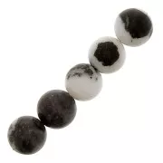 Perles rondes 10 mm Imitation Jaspe Zebre x5