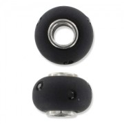 Perle strass Polaris à gros trou 14 mm Jet  x1