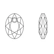 Pendentif PureCrystal 6438 Elliptic Cut Pendant 9 mm - Crystal AB x1