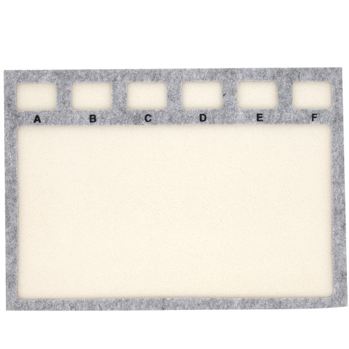 Tapis de perlage 29.5x21 cm avec 6 cases - Gris - Beige x1