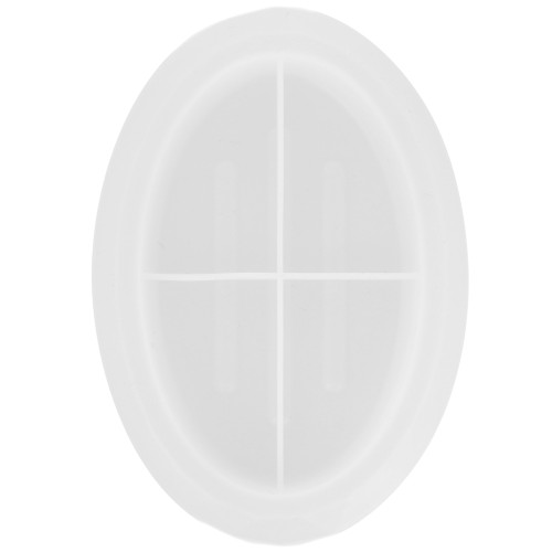 Moule silicone pour réaliser un porte-savon ovale 15x10.5x2.6 cm x1