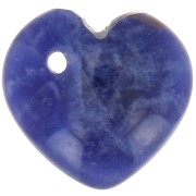 Sequin coeur 10 mm en pierre gemme - Sodalite x1