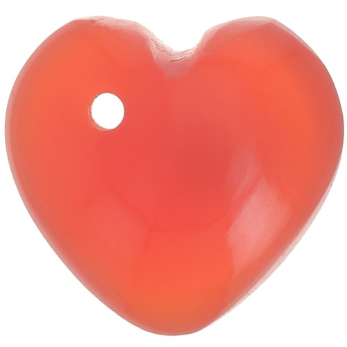 Sequin coeur 10 mm en pierre gemme - Quartz orange x1