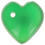 Sequin coeur 10 mm en pierre gemme teintée - Onyx vert x1|raw }}